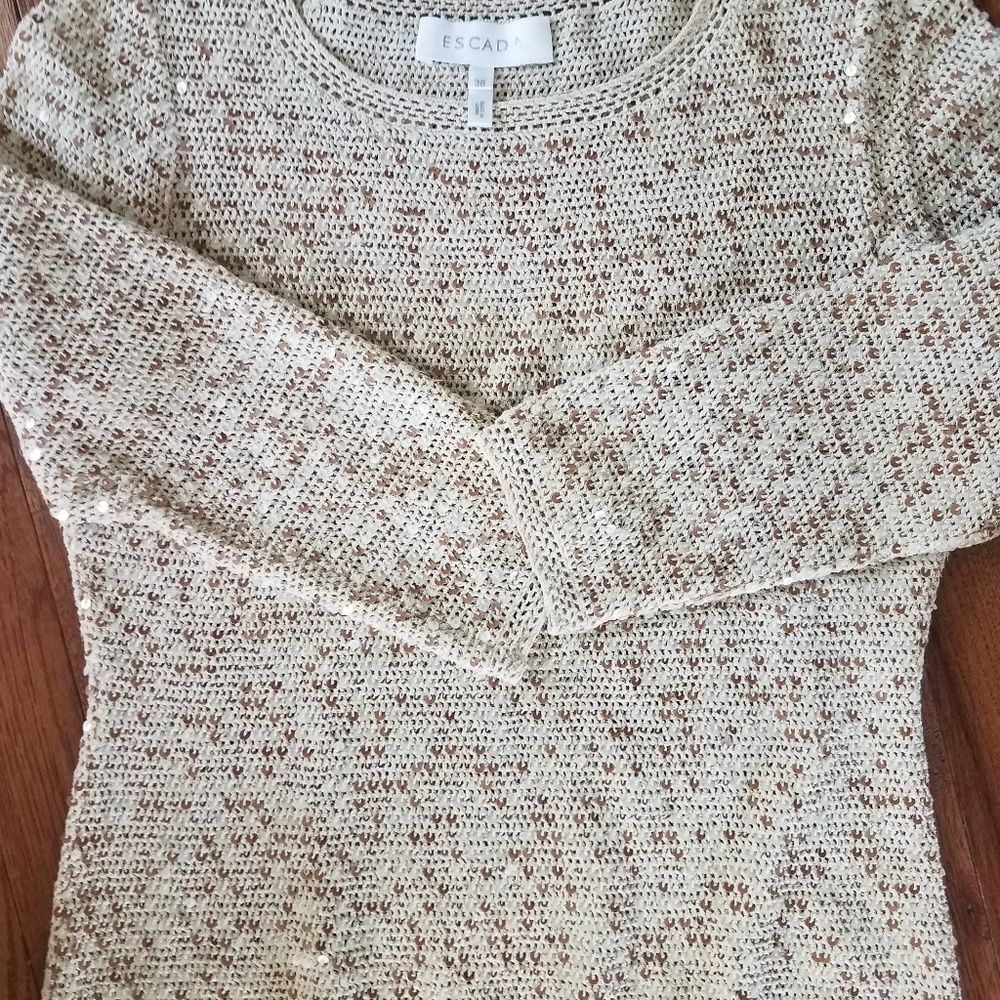 ESCADA creme sequined lightweight sweater